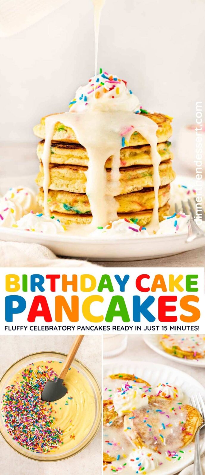 Birthday Cake Pancakes collage