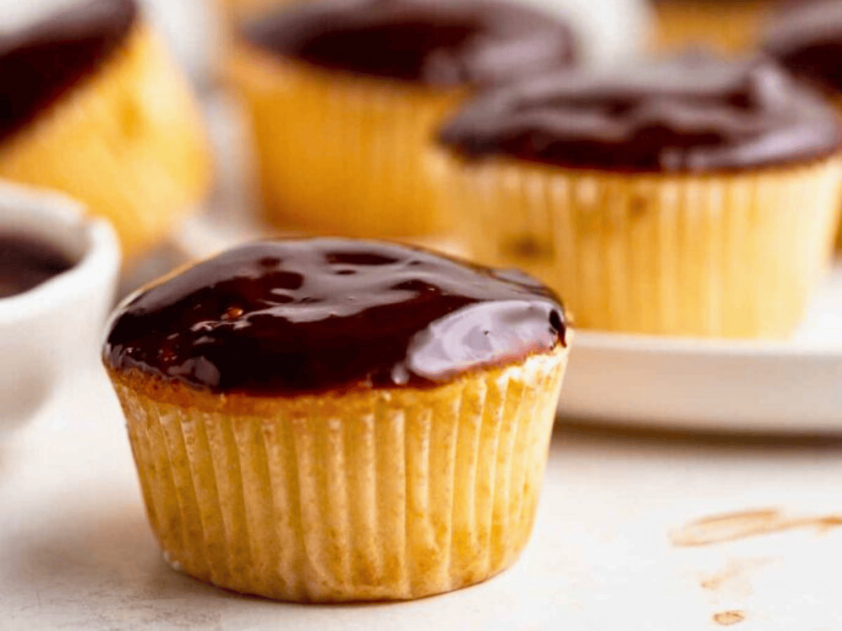 cupcake with chocolate frosting