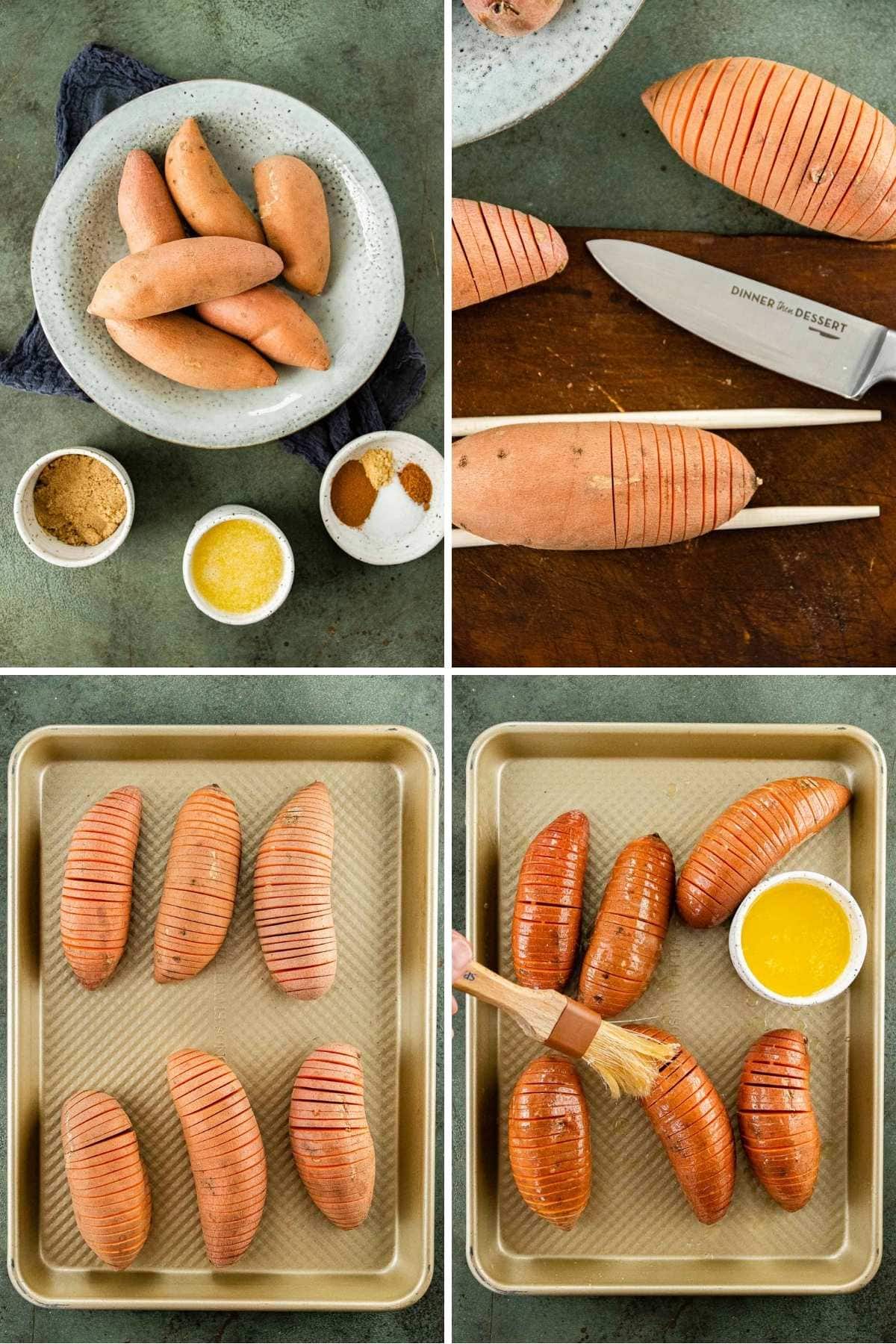 Candied Hasselback Sweet Potatoes collage