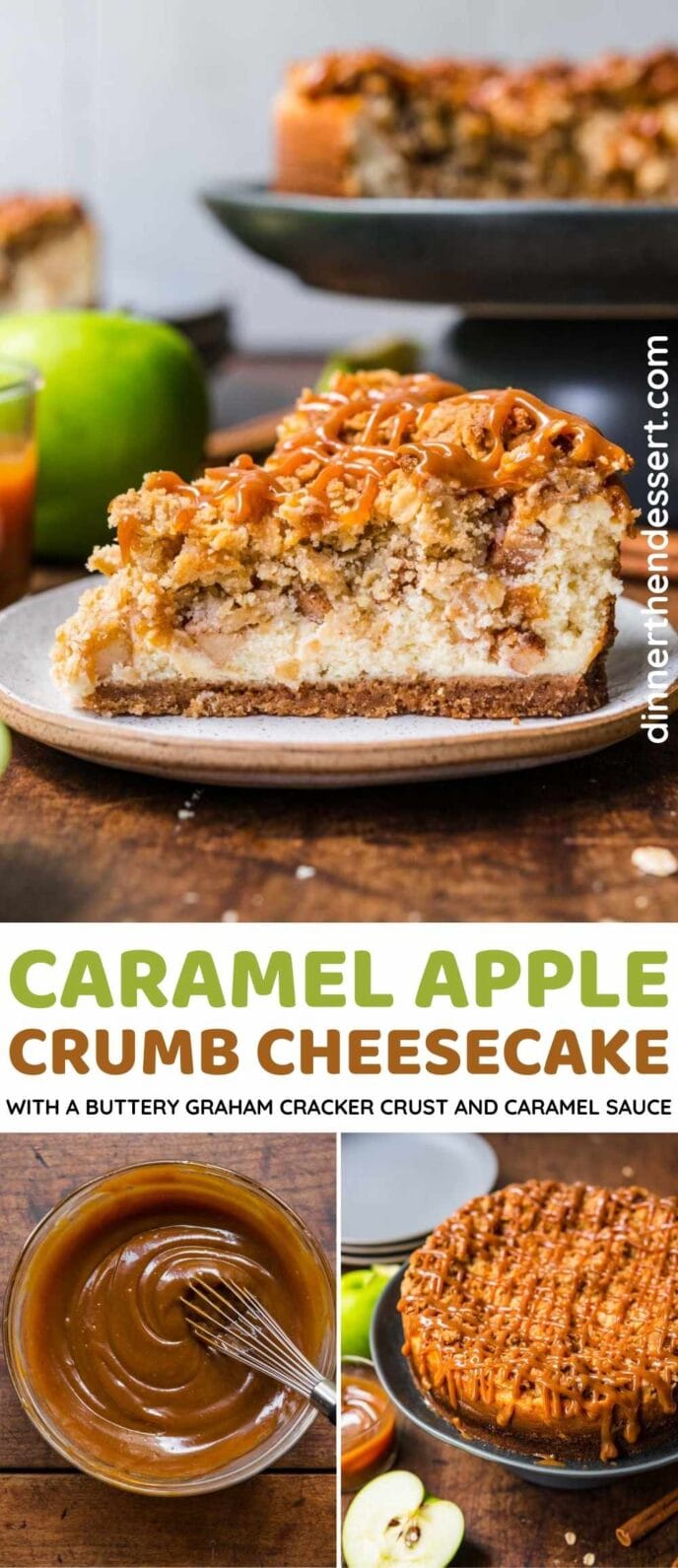 Caramel Apple Crumb Cheesecake Collage