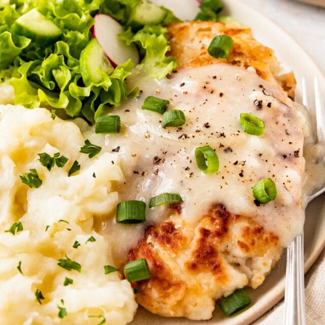 Chicken on serving plate 4x3