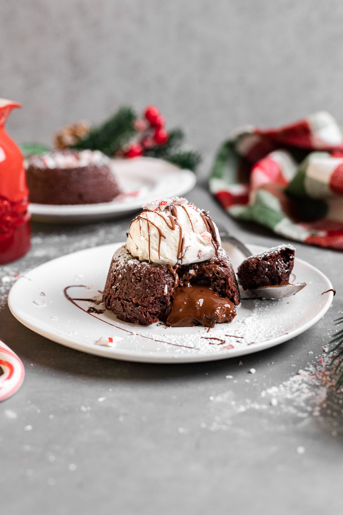 Molten chocolate lava cake with strawberry or Fondant on white plate Stock  Photo - Alamy