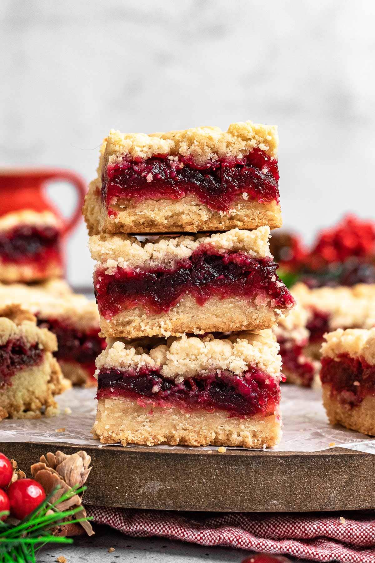 Cranberry Bars in a stack