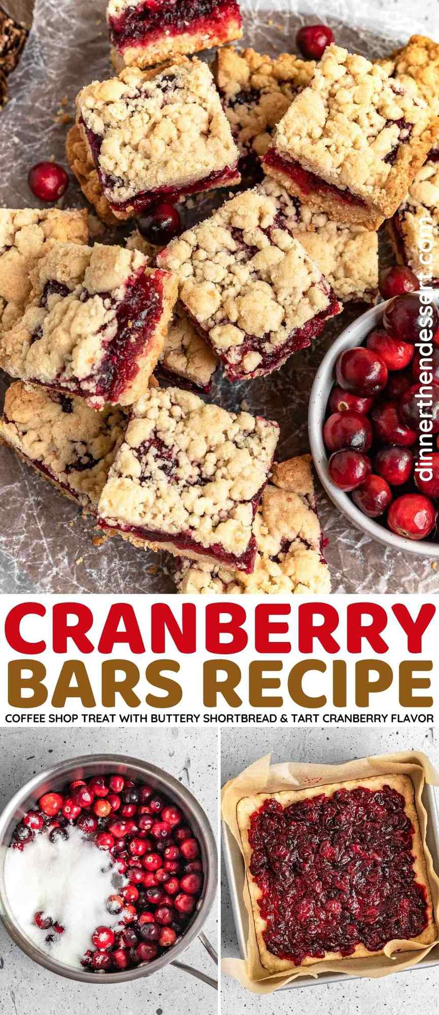 Cranberry Bars collage