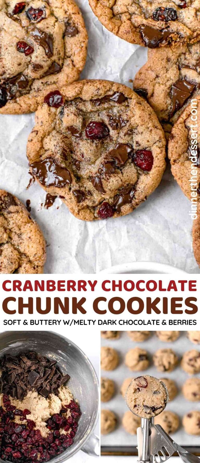 Cranberry Chocolate Chunk Cookies Recipe - Dinner, then Dessert