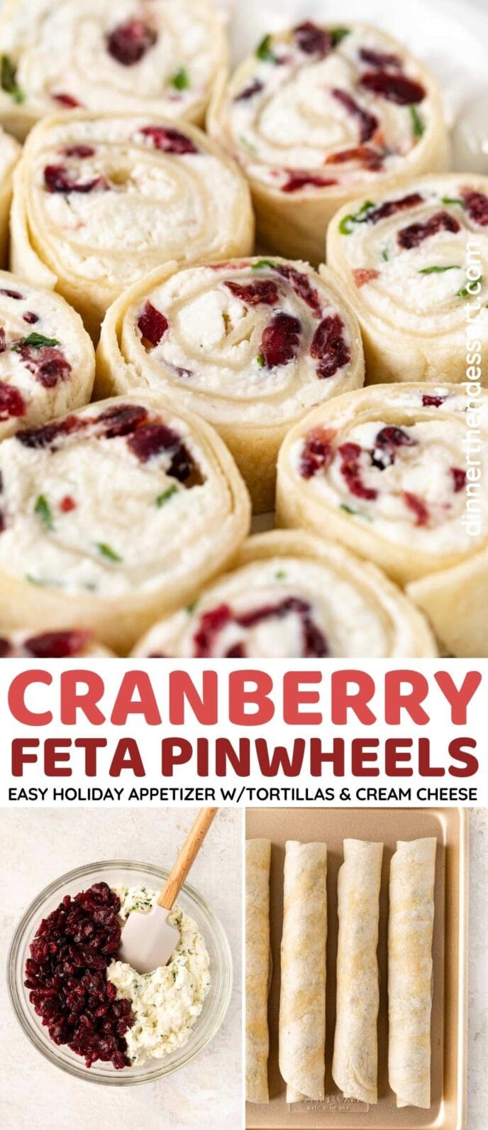 Cranberry Feta Pinwheels Collage