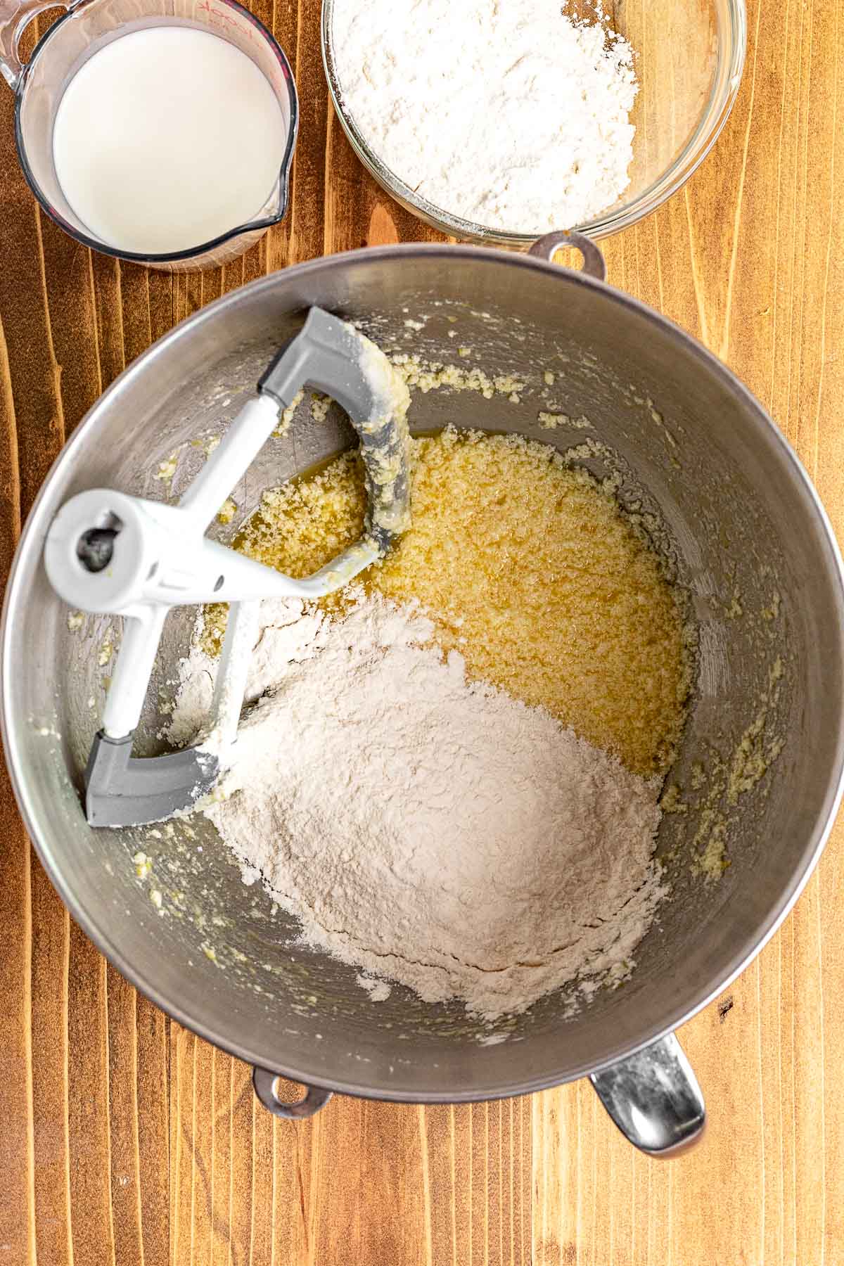 Cranberry Lemon Bread dry ingredients in mixing bowl