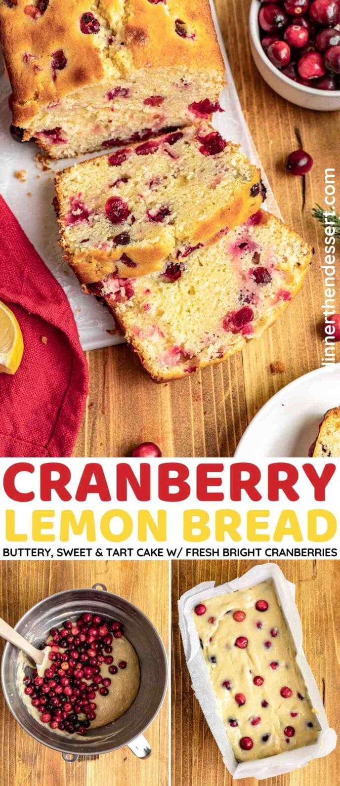 Cranberry Lemon Bread Collage