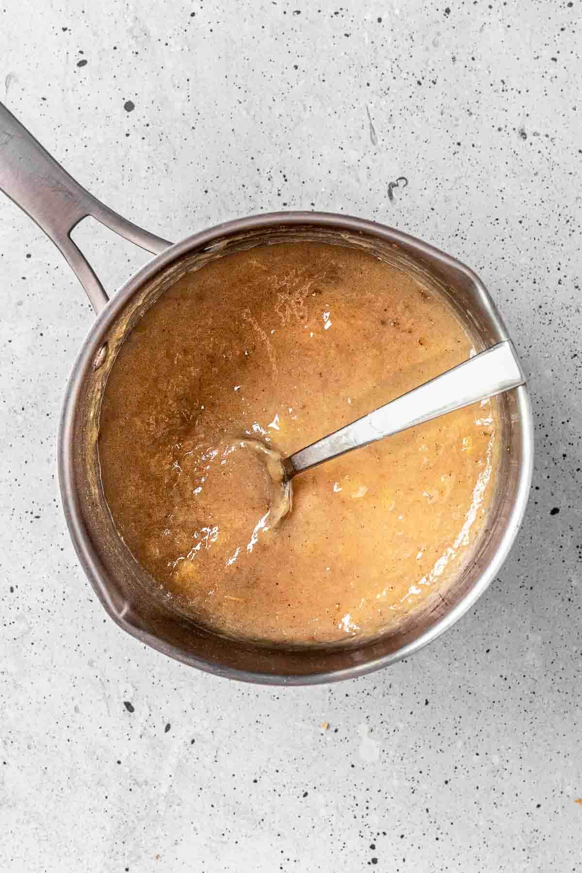 Banana Jam ingredients in cooking pan