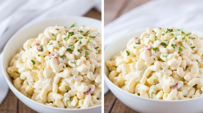 side-by-side image of finished salad