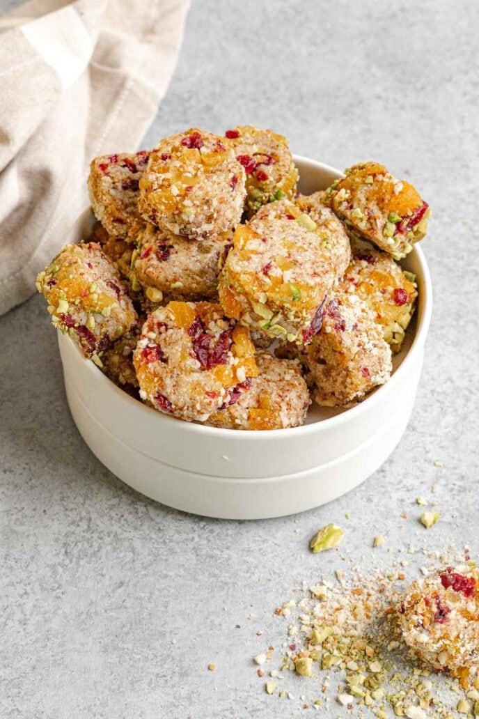 Fruit Almond Bites in Bowl