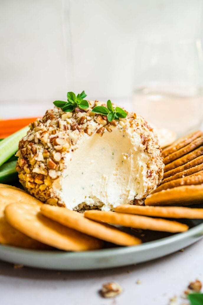 Garlic Parmesan Cheese Ball Recipe Dinner, then Dessert