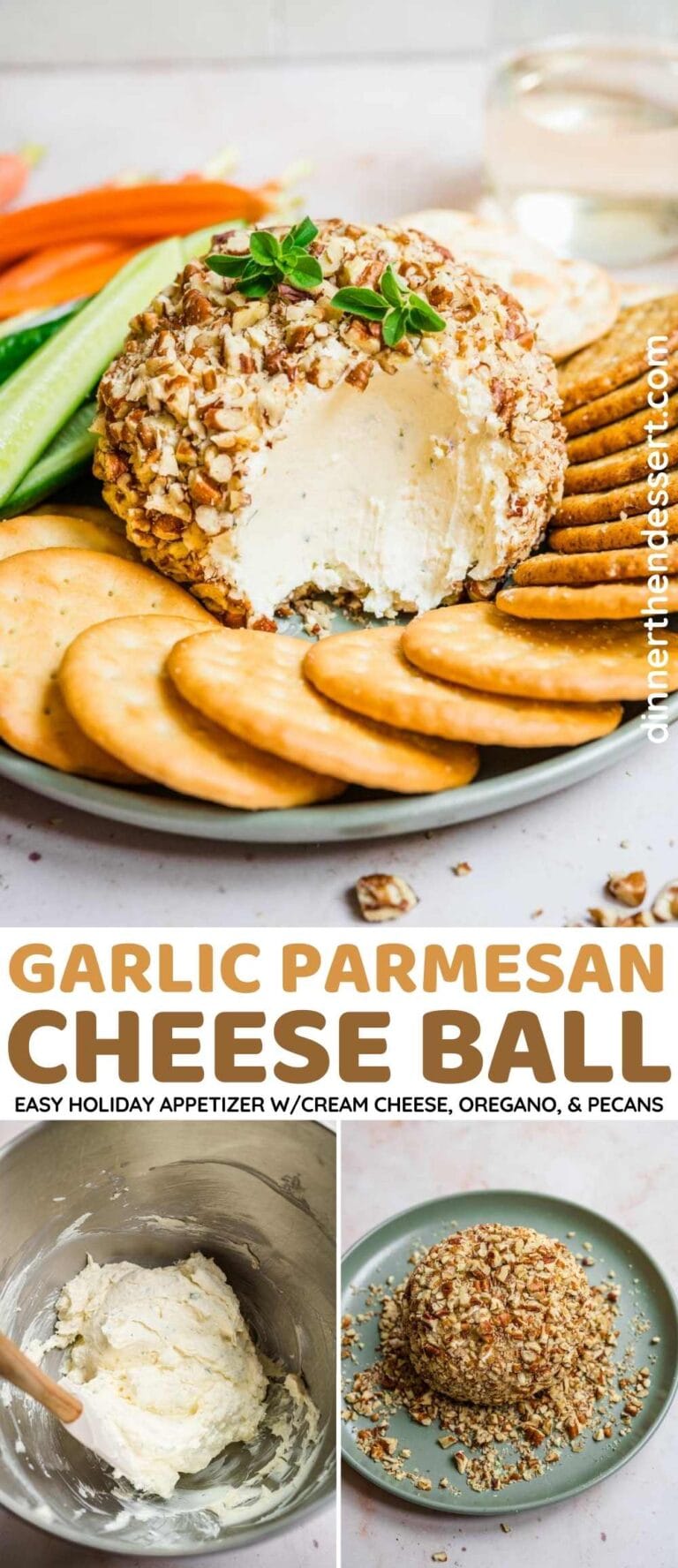 Garlic Parmesan Cheese Ball Recipe - Dinner, then Dessert