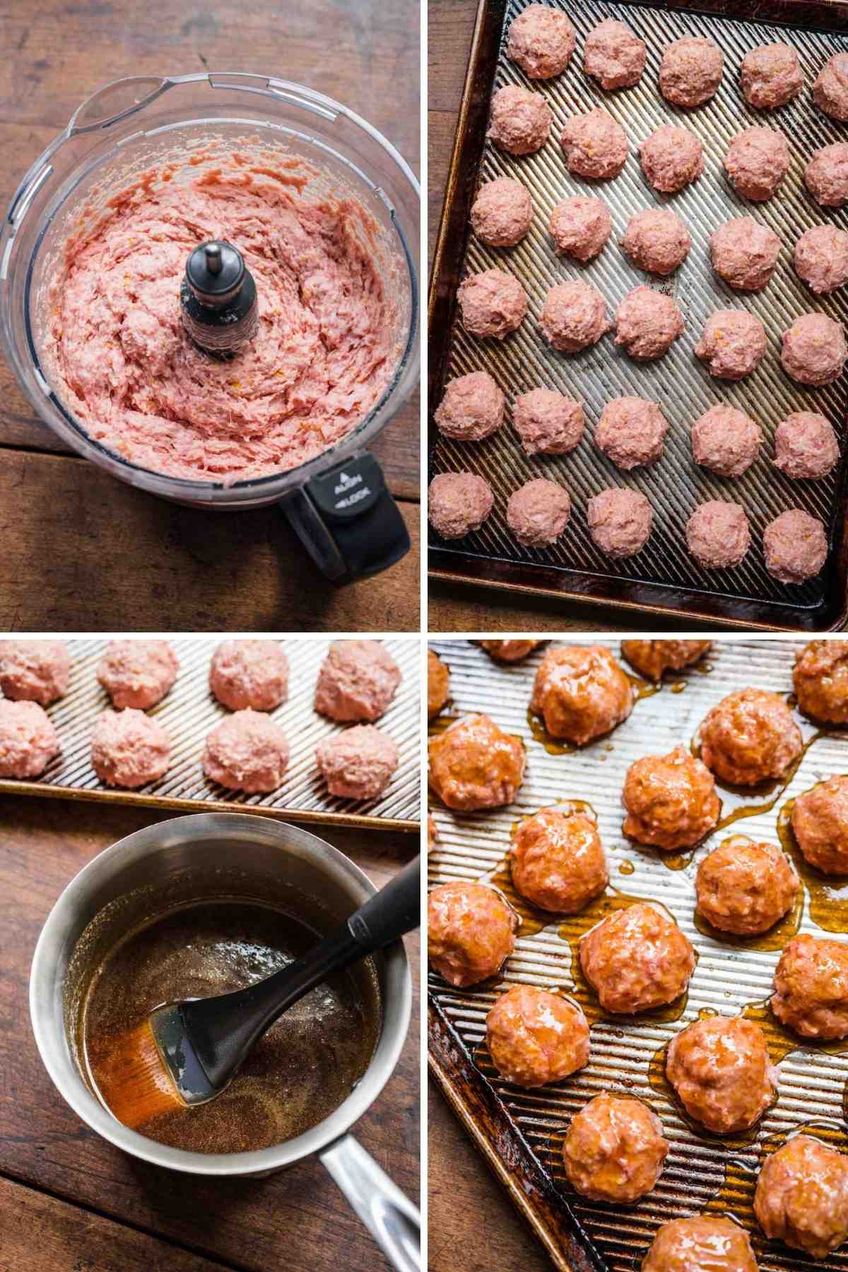 Ham Balls with Brown Sugar Glaze Collage