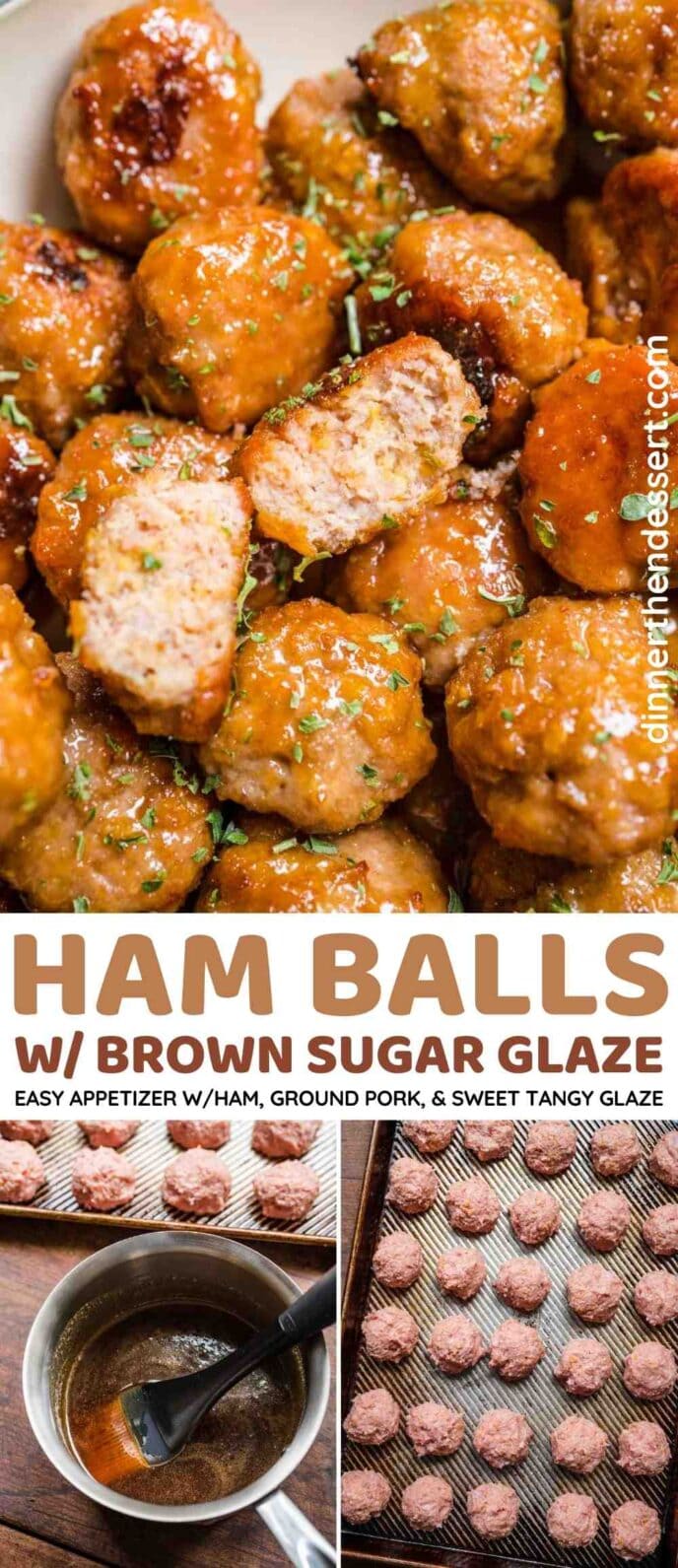 Ham Balls with Brown Sugar Glaze Collage