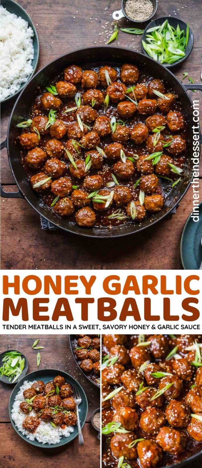 Honey Garlic Meatballs collage