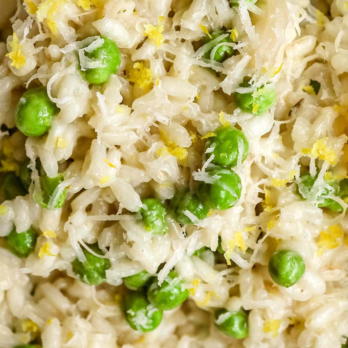 Lemon Parmesan Pea Risotto Close Up