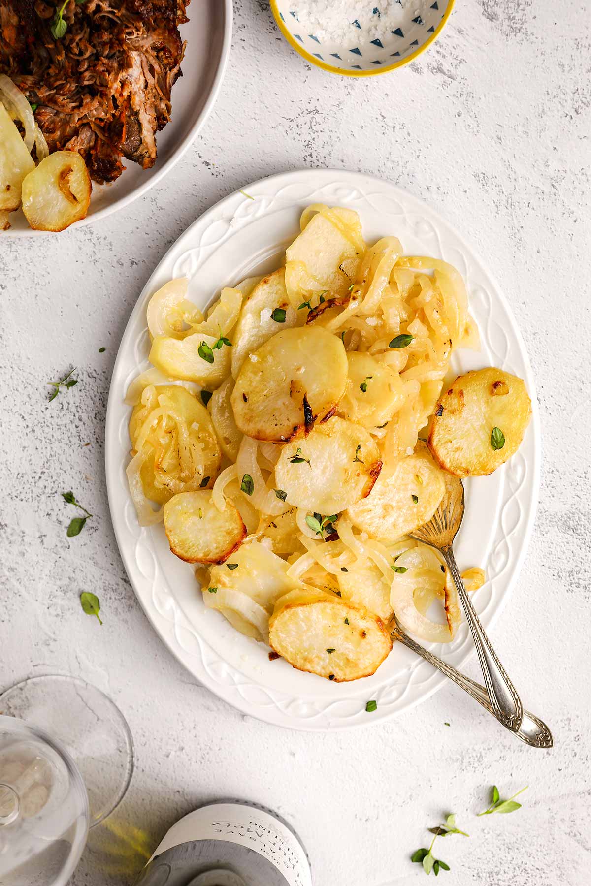 Lyonnaise Potatoes on serving platter