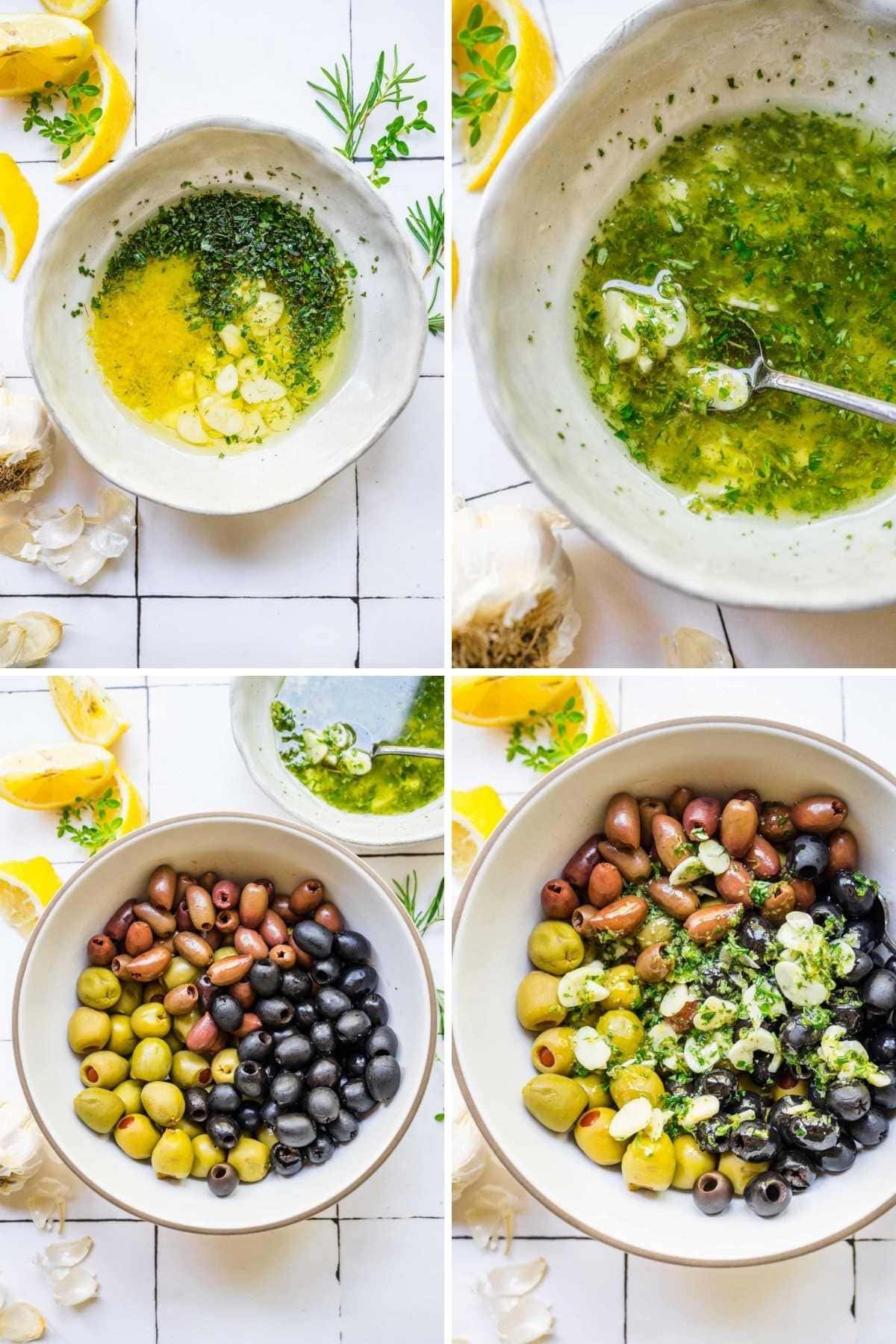 Marinated Olives Collage