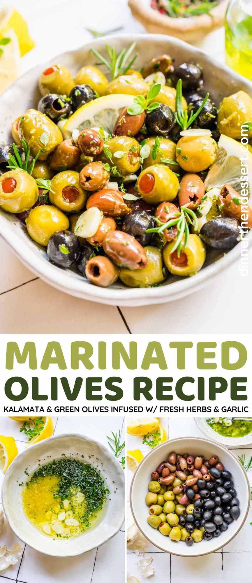 Herb and Garlic Marinated Olives - Easy Appetizer Recipe