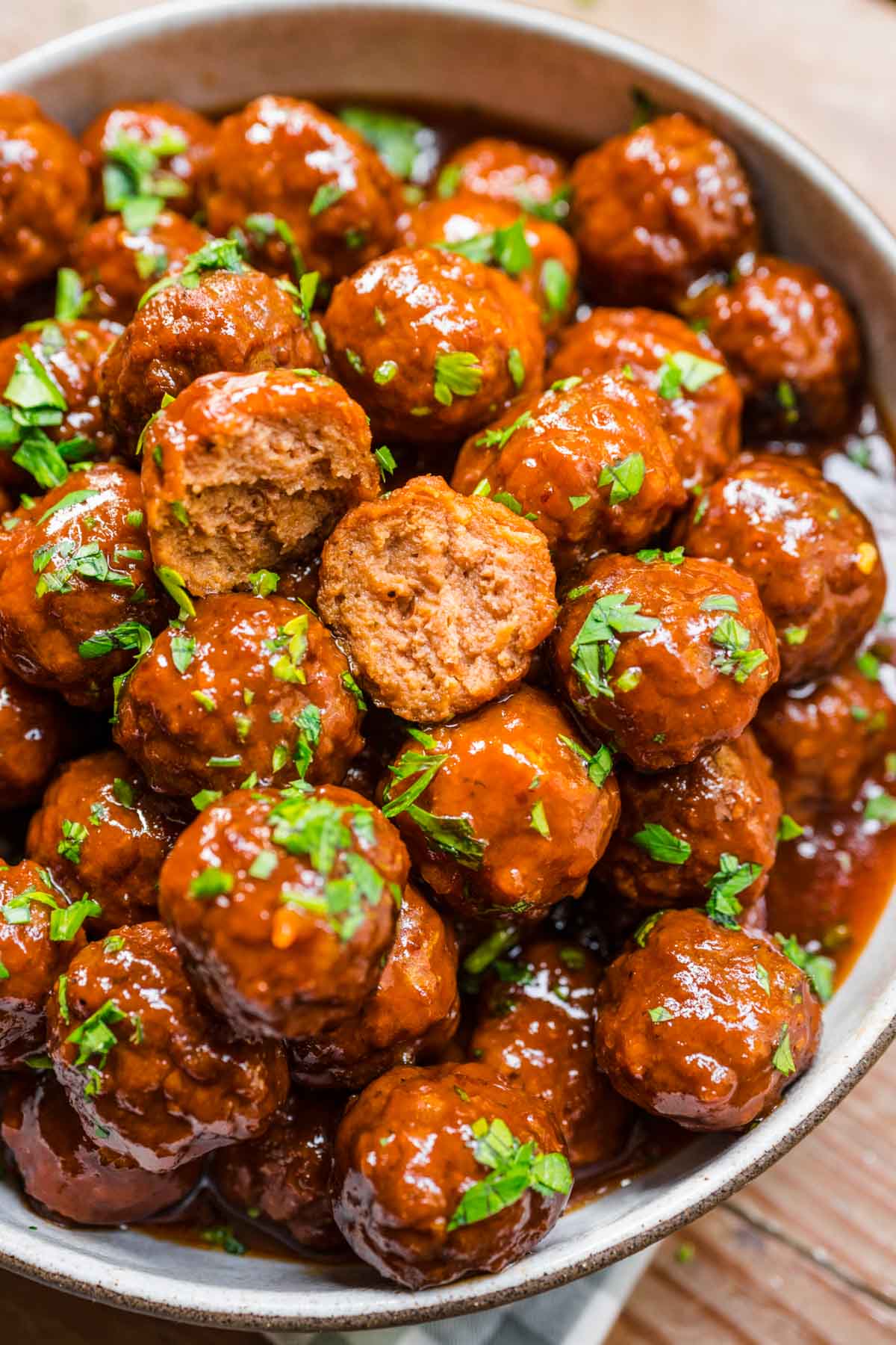 Marmalade Meatballs in serving bowl