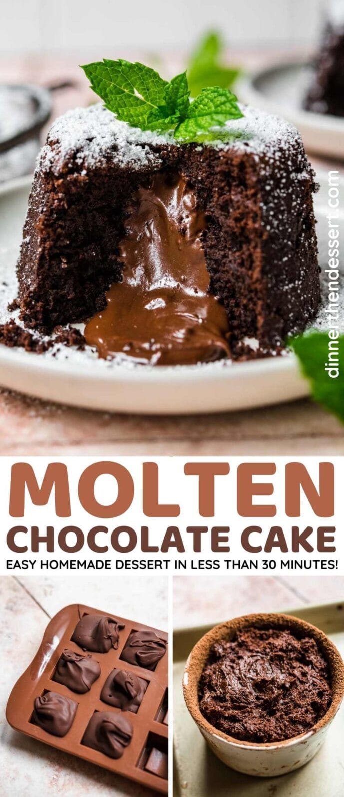 Molten Chocolate Cake collage