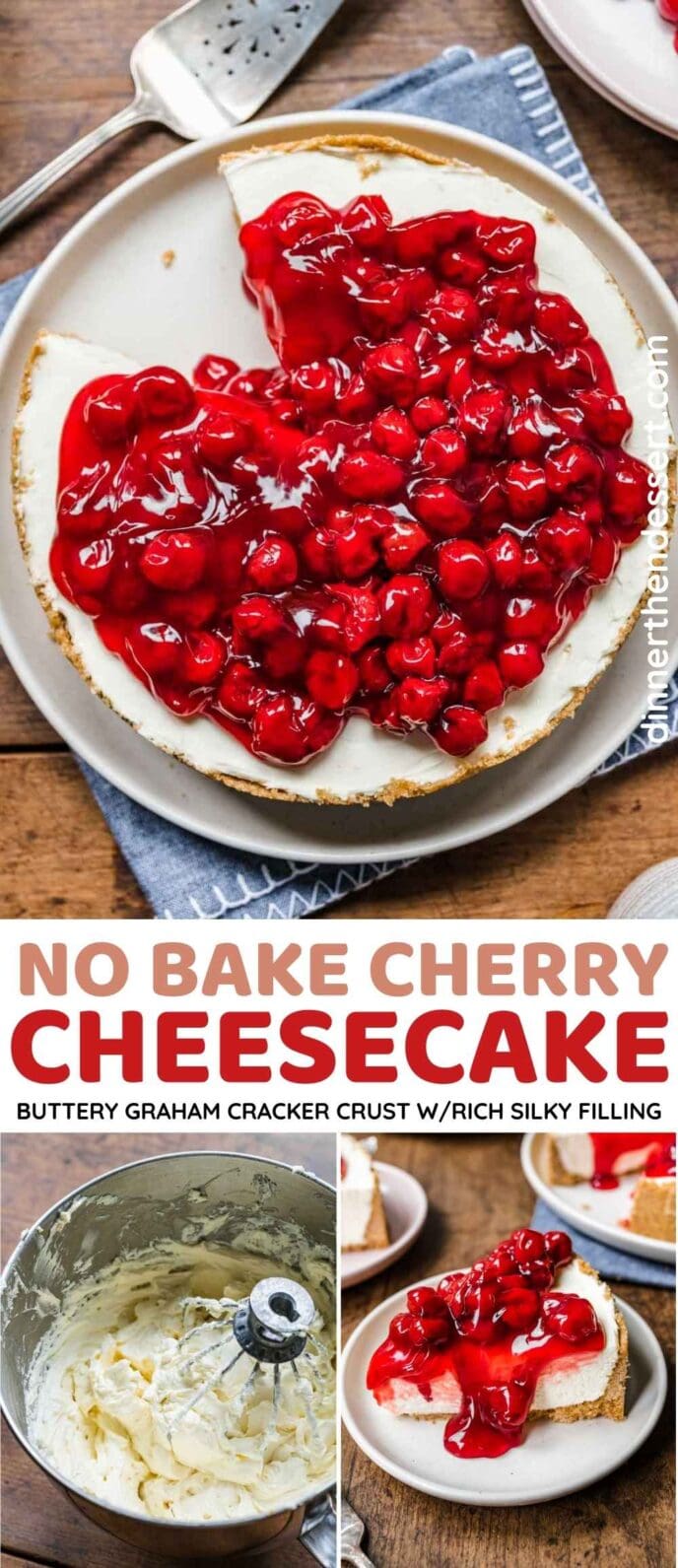 No Bake Cherry Cheesecake Collage