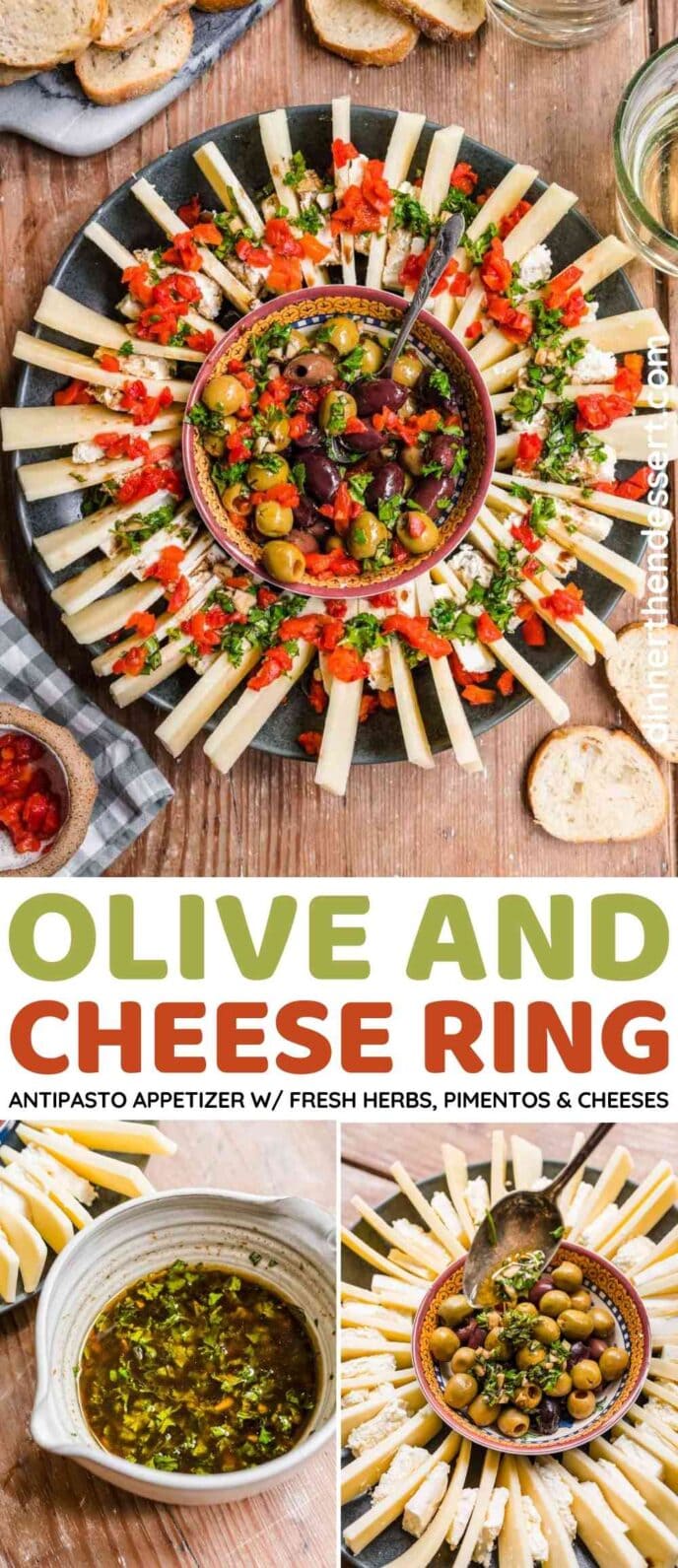 Olive and Cheese Ring Collage