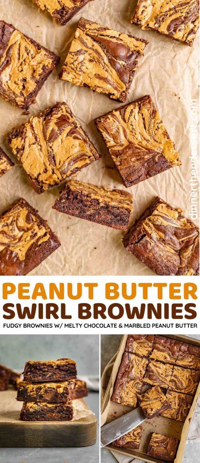 Fudgy Peanut Butter Swirl Brownies