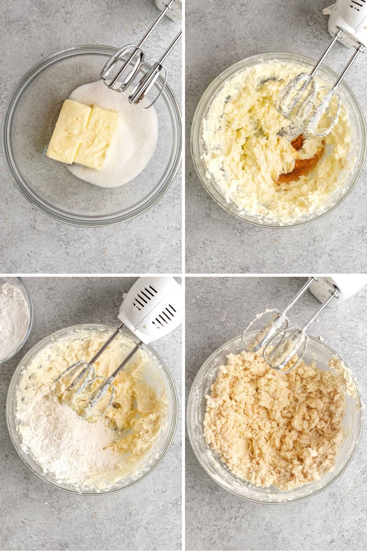 Peppermint Sandwich Cookies dough preparation collage