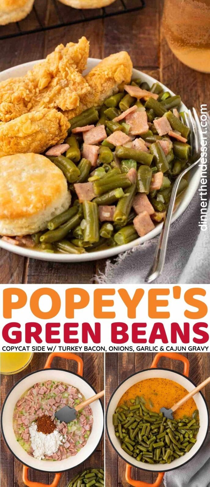 Popeye's Green Beans collage