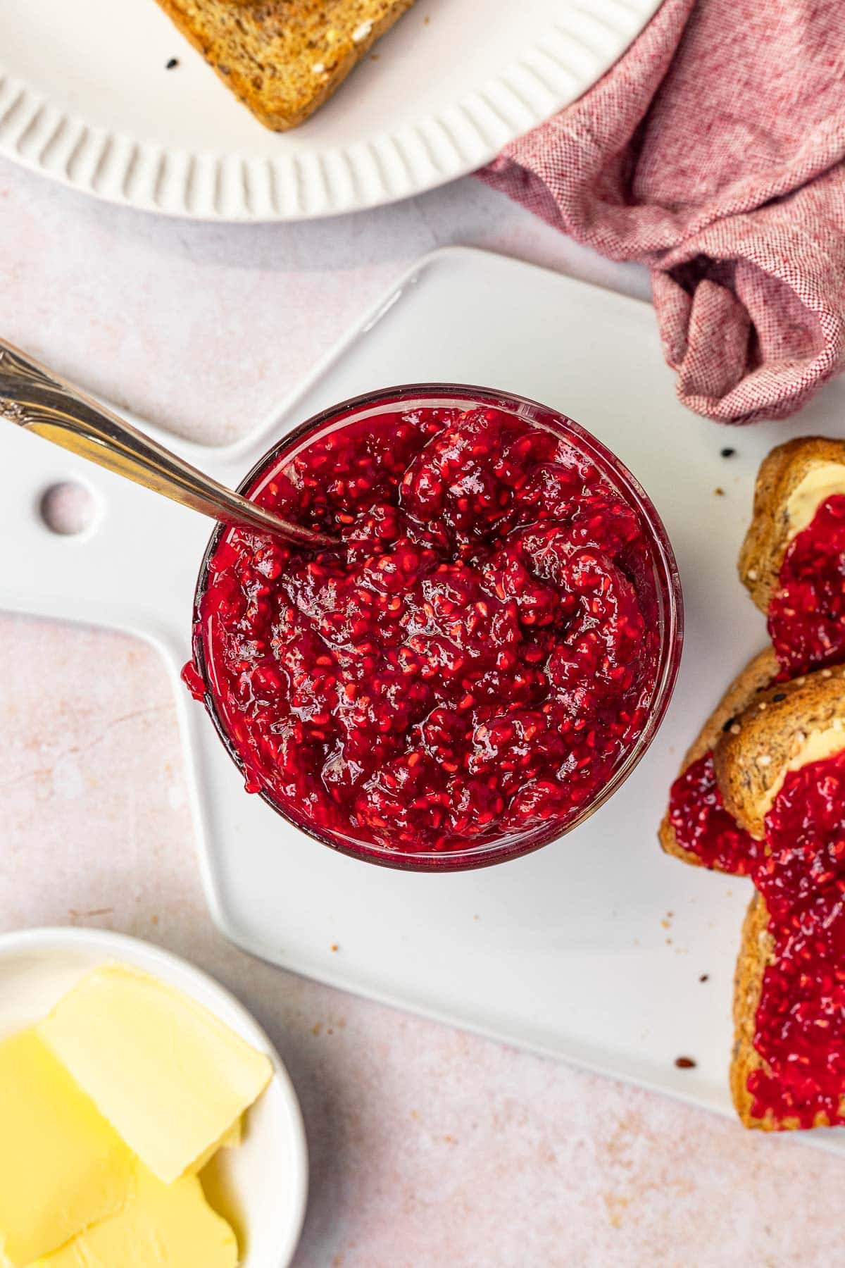 Raspberry Freezer Jam - The Toasty Kitchen