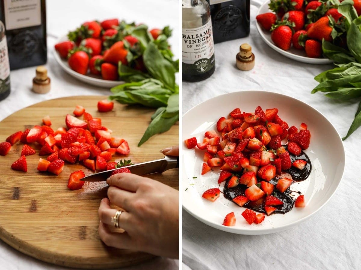 Strawberry Goat Cheese Bruschetta collage