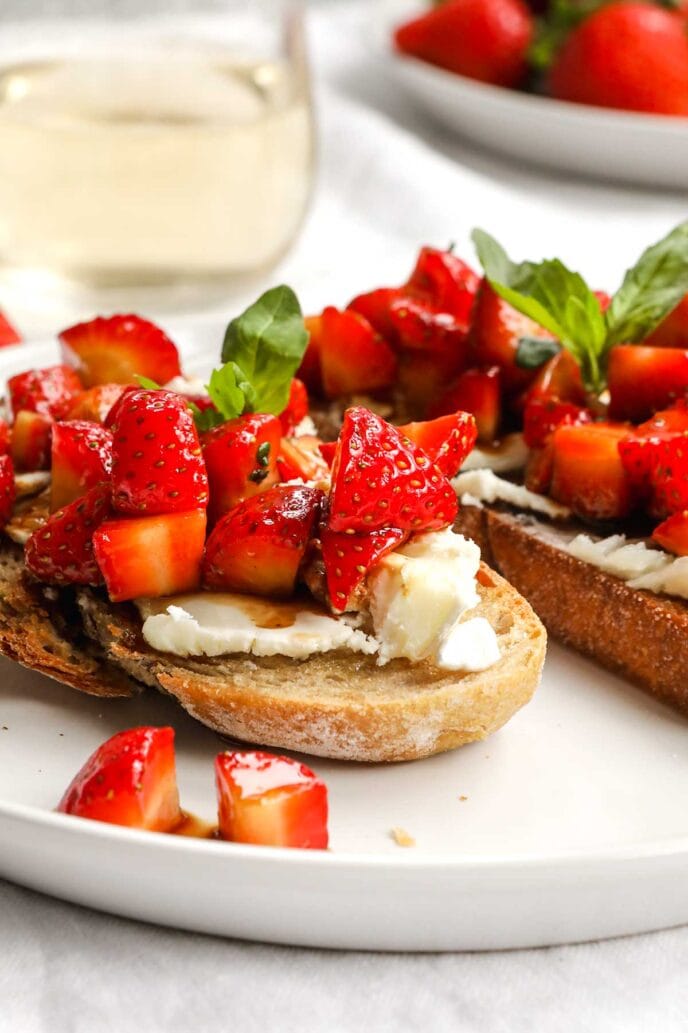 Strawberry Goat Cheese Bruschetta Recipe - Dinner, Then Dessert