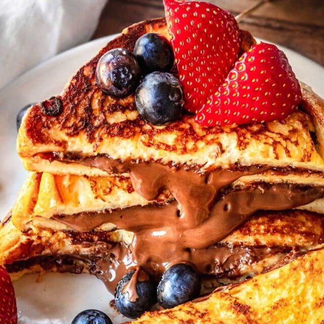 French toast with strawberries and blueberries