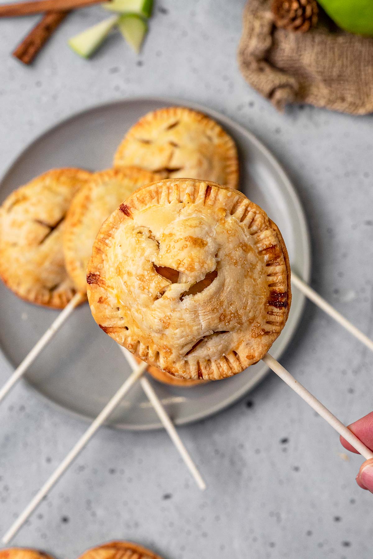 Apple Pie Pops on serving plate