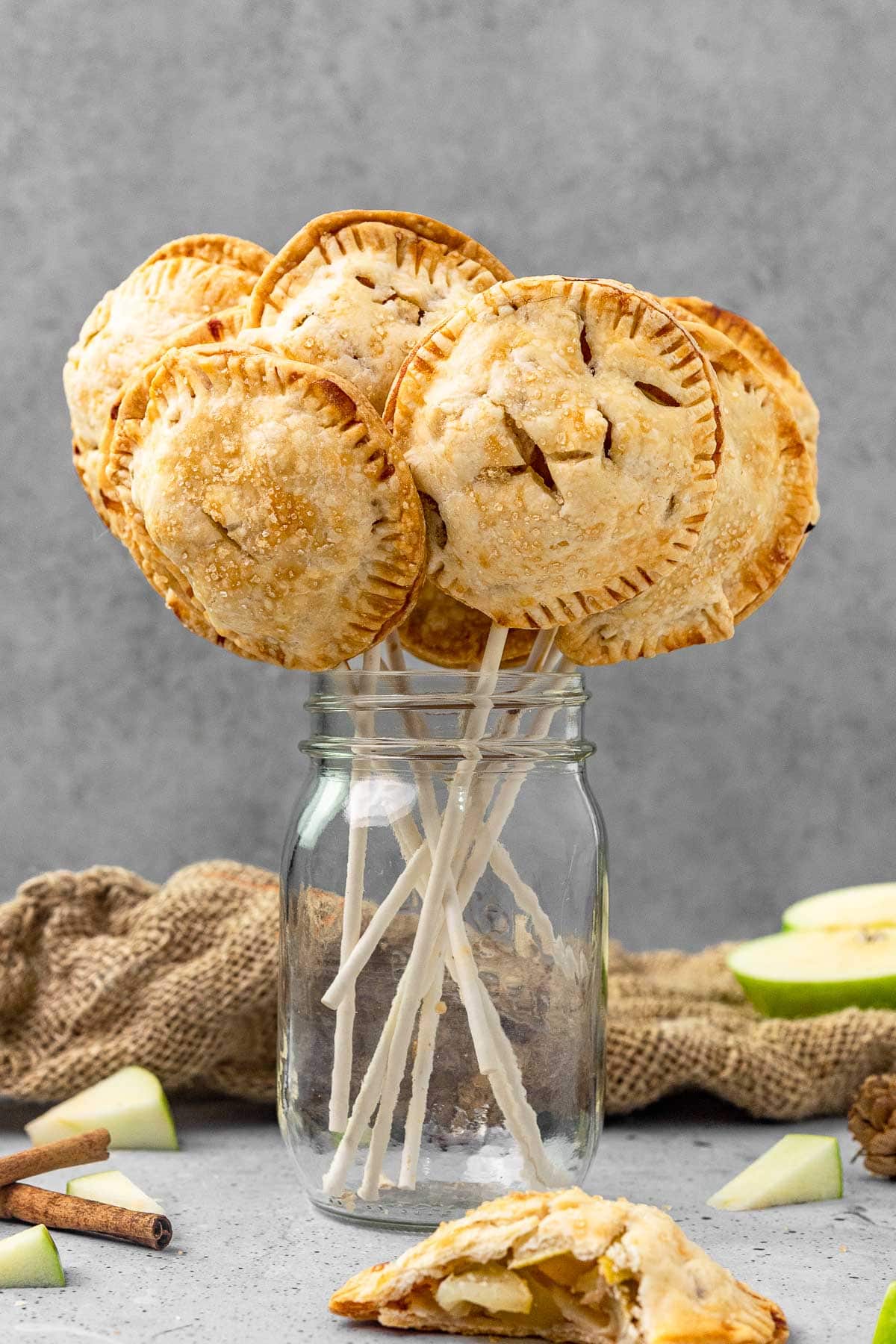 Apple Pie Pops in a jar