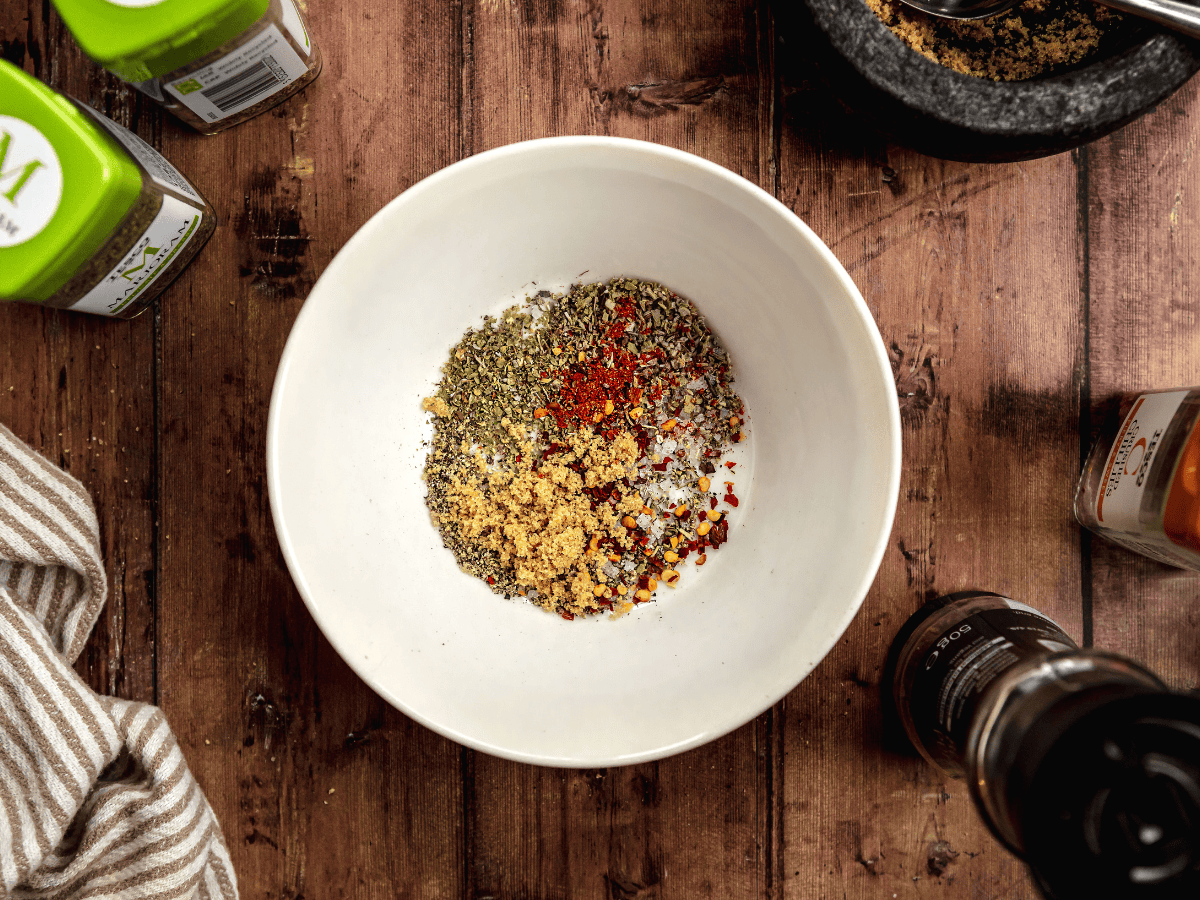 Seasonings in a bowl to add to meat 