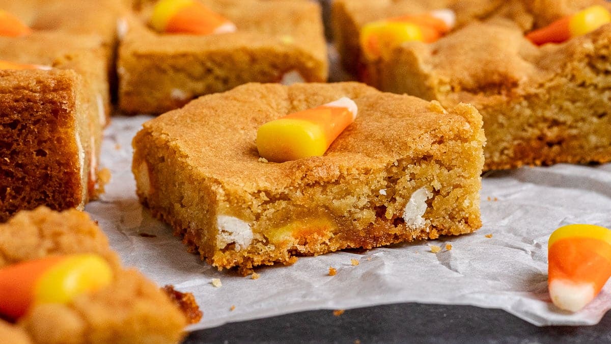 Candy Corn Blondies Recipe - Dinner, then Dessert