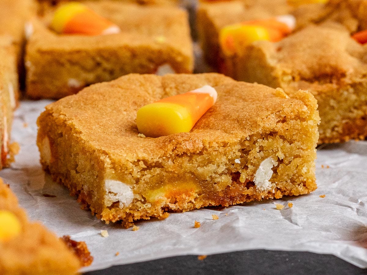 Candy Corn Blondies Recipe - Dinner, then Dessert