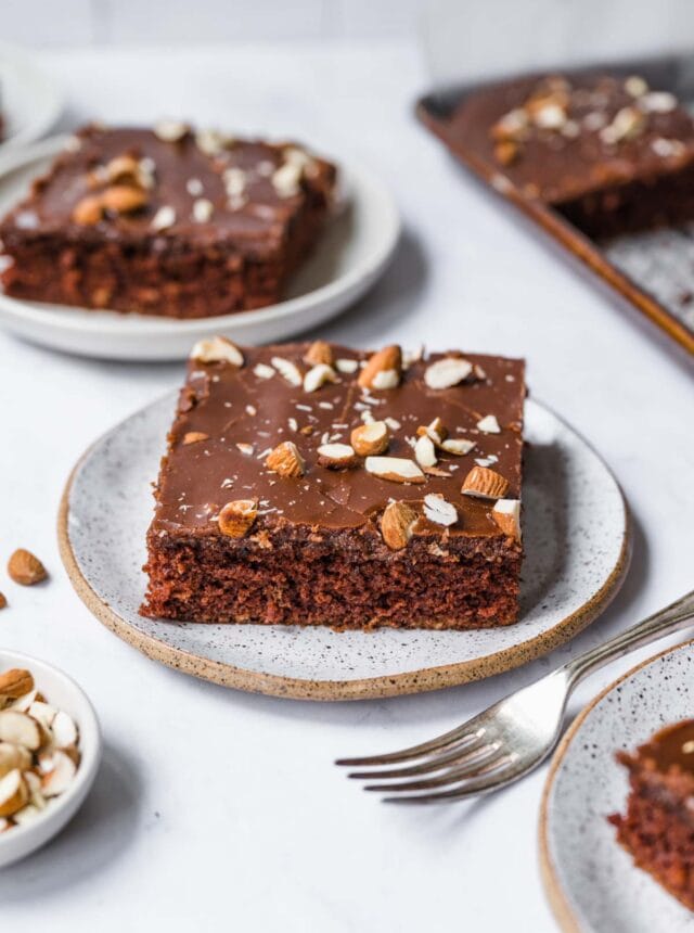 Chocolate Buttermilk Squares on plate