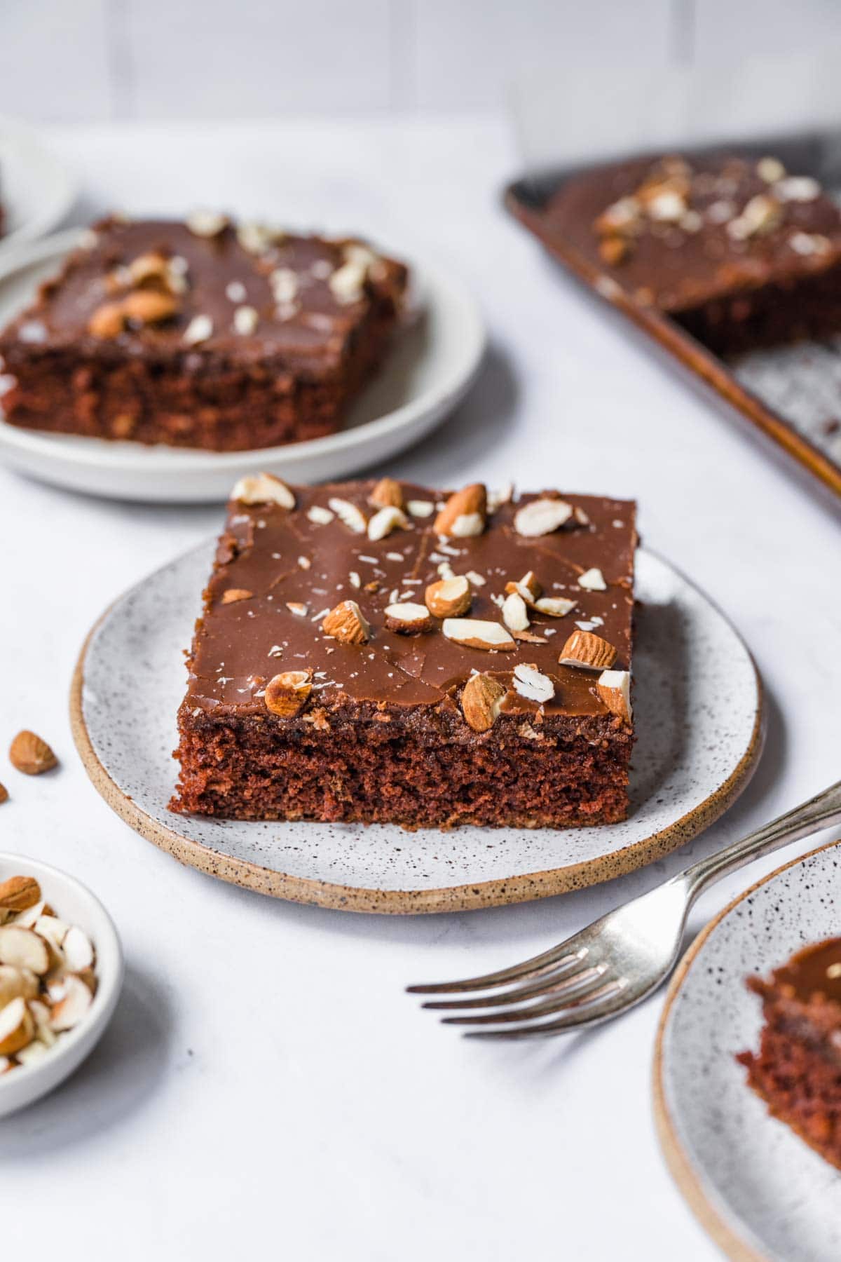 Chocolate Buttermilk Squares on plate