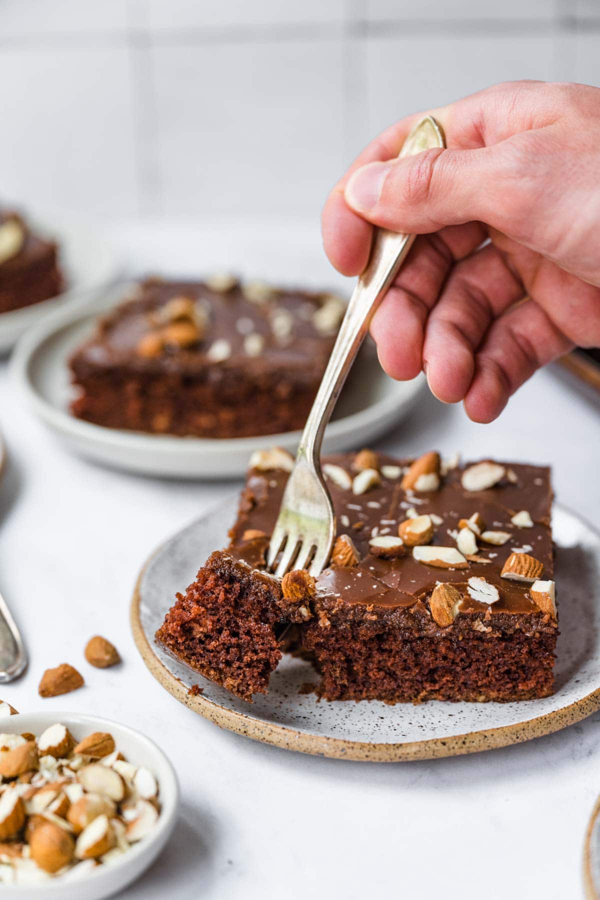 Chocolate Buttermilk Squares on plate