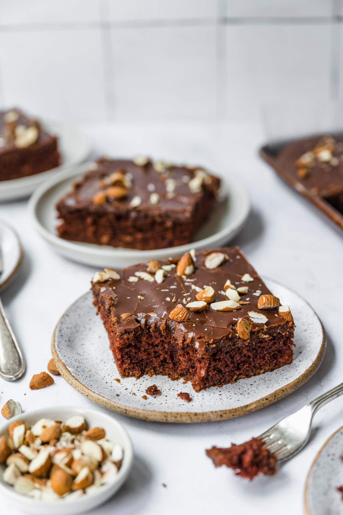 Chocolate Buttermilk Squares on plate