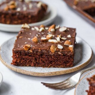 Chocolate Buttermilk Squares on plate