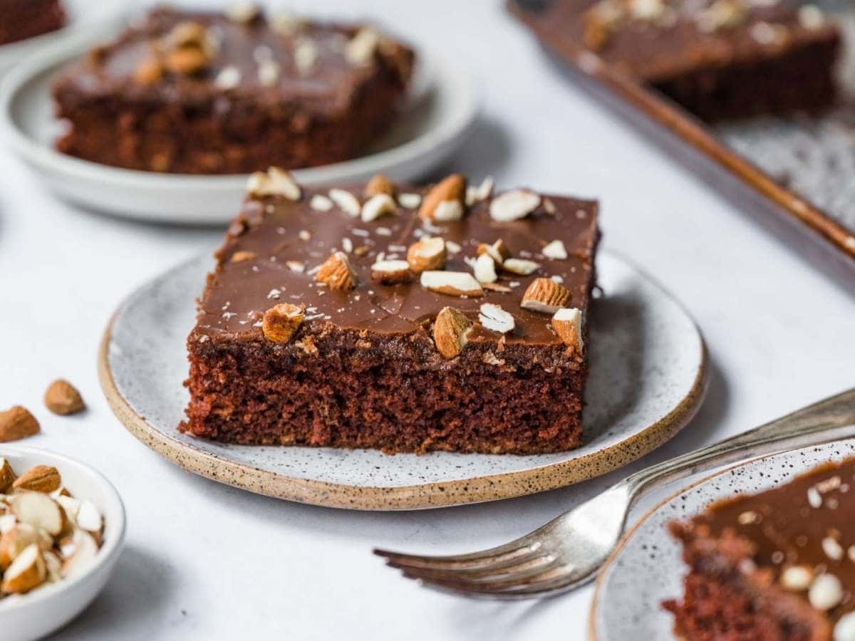 Buttermilk Glazed Buttermilk Chocolate Snack Cake; OXO Brownie