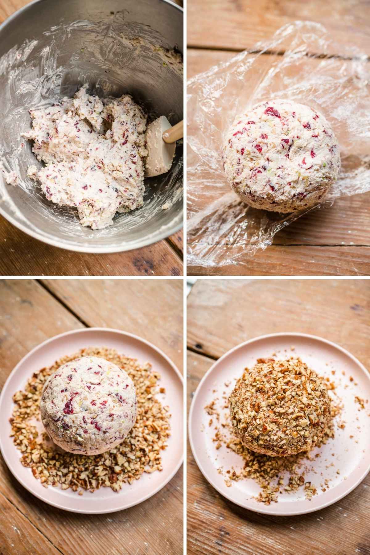 Cranberry Pecan Cheese Ball Collage
