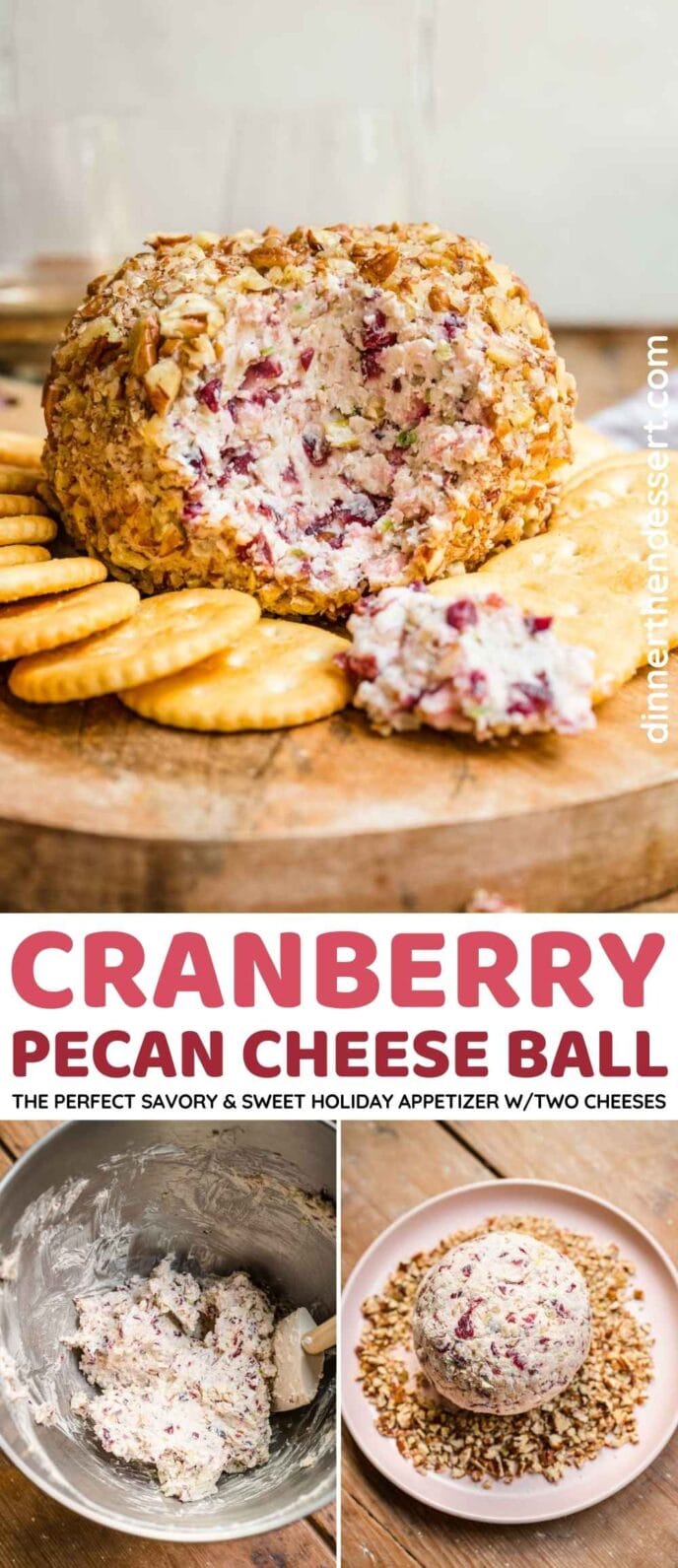 Cranberry Pecan Cheese Ball Collage