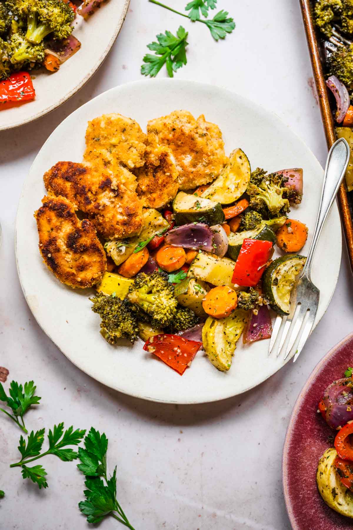 Italian Roasted Vegetables on serving plate