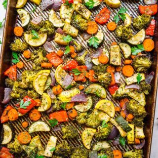 Italian Roasted Vegetables on baking pan 1x1